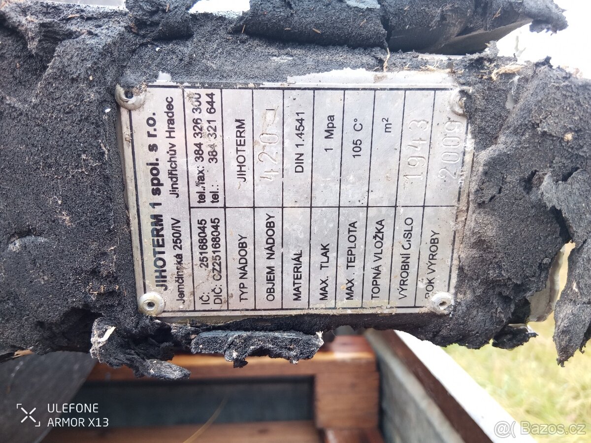 Akumulační nerezová nadrz