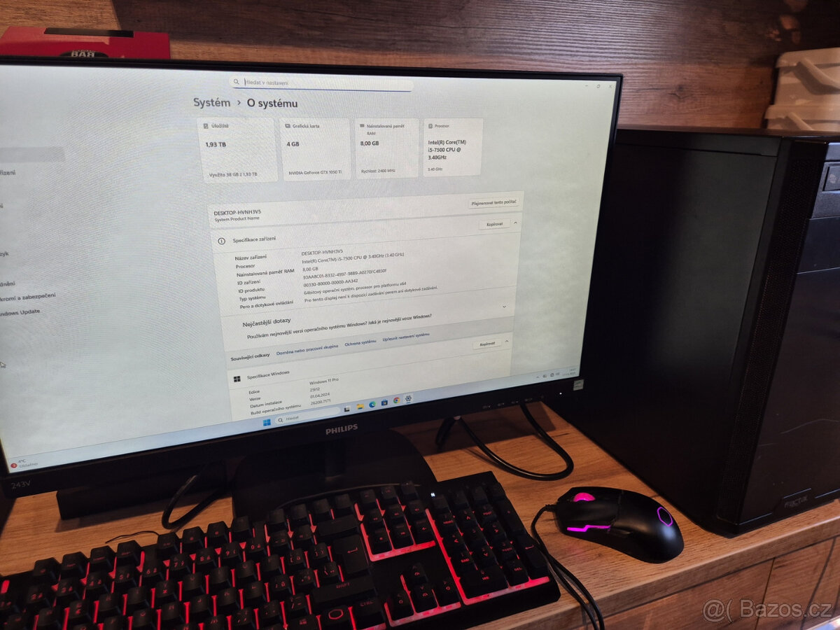 Spolehlivé PC - i5, 8GB RAM, GTX 1050 Ti, monitor 24″