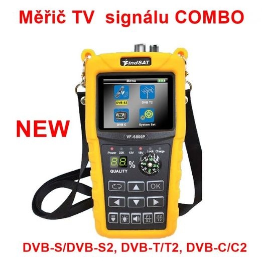Měřič televizního signálu Combo, DVB-S / S2 / T / T2 / C.