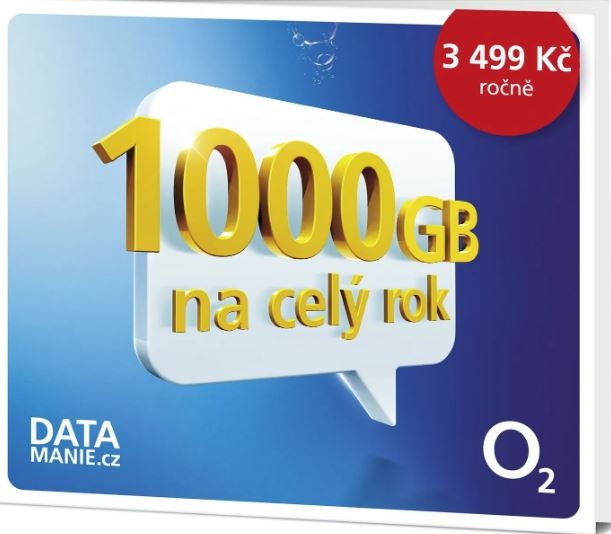 SIM karta O2 Datamanie 1000 GB - aktivní do 15.1.2026