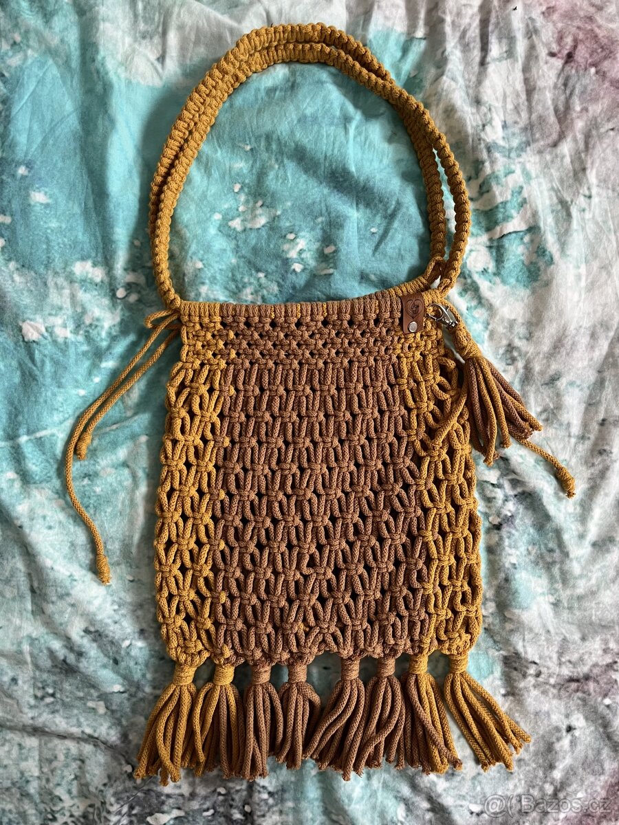 Síťovka macrame žluto-hnědá