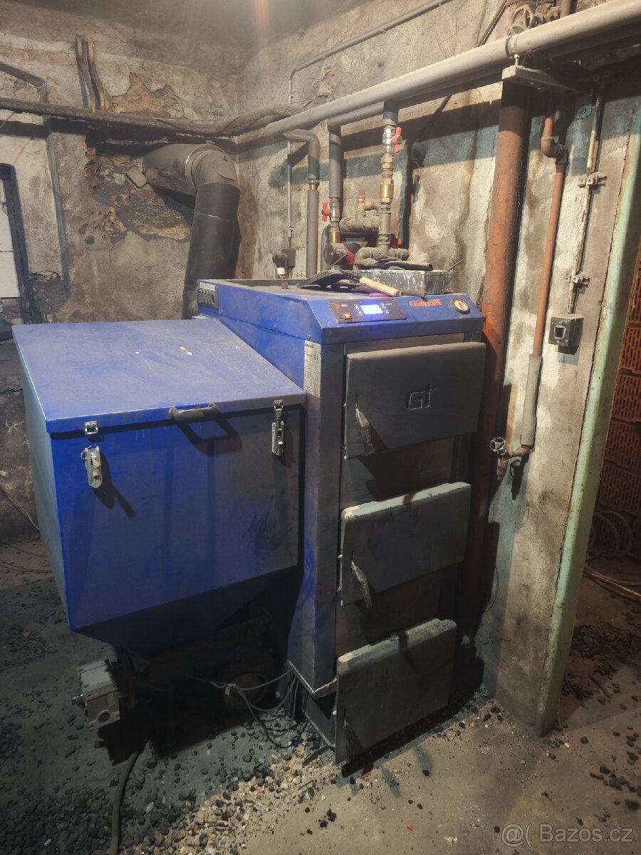 Automatický kotel na uhlí Galmet 40kw + nerezový komín 12m