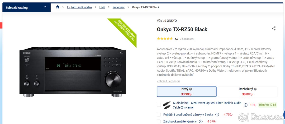 Onkyo Tx-RZ50+repro Klipsch