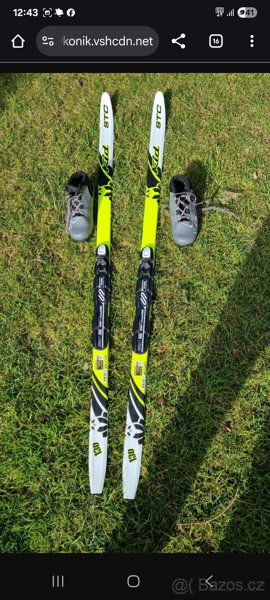 Dětské bezky 130 cm + vázání + boty 31