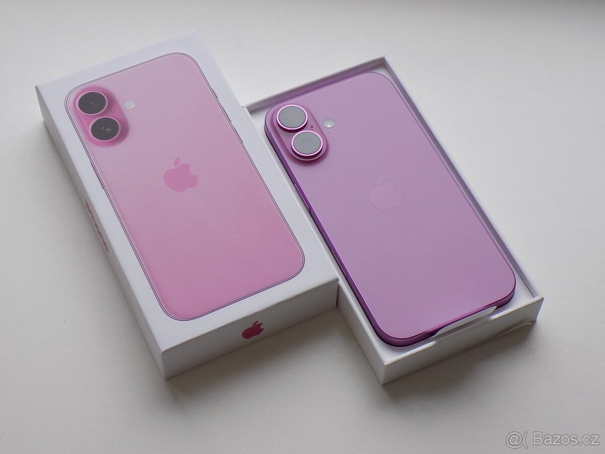 APPLE iPhone 16 128GB Růžový - ZÁRUKA 12 MĚSÍCŮ - JAKO NOVÝ