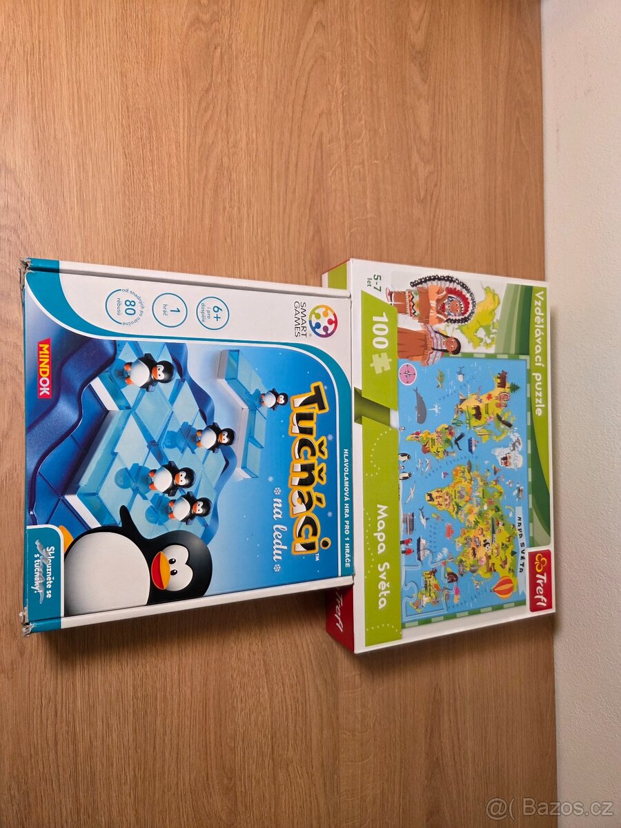 Hra Tučńáci a puzzle Svět