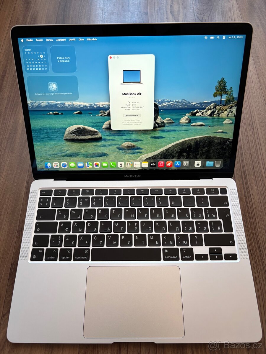 Macbook Air 13” 2020 M1 stříbrný TOP