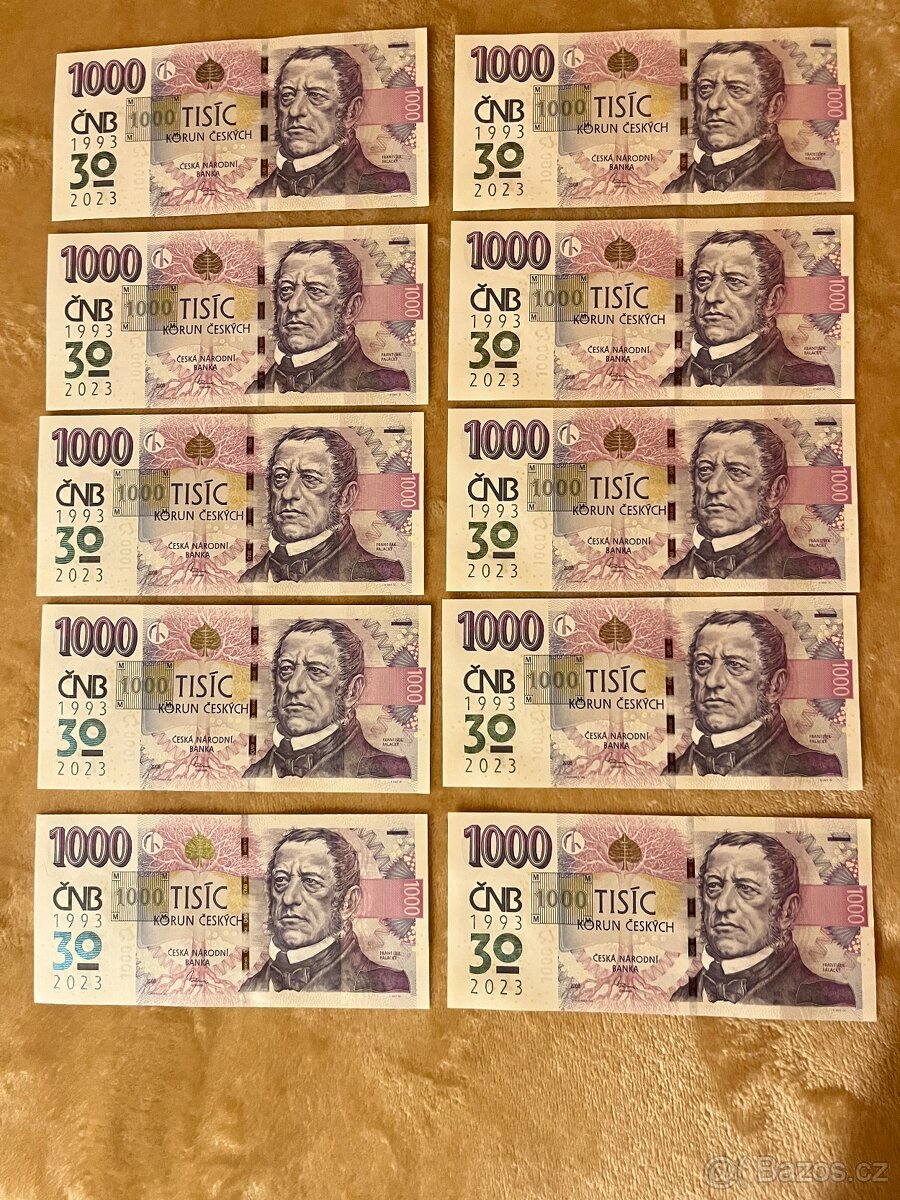 1000 s přítiskem