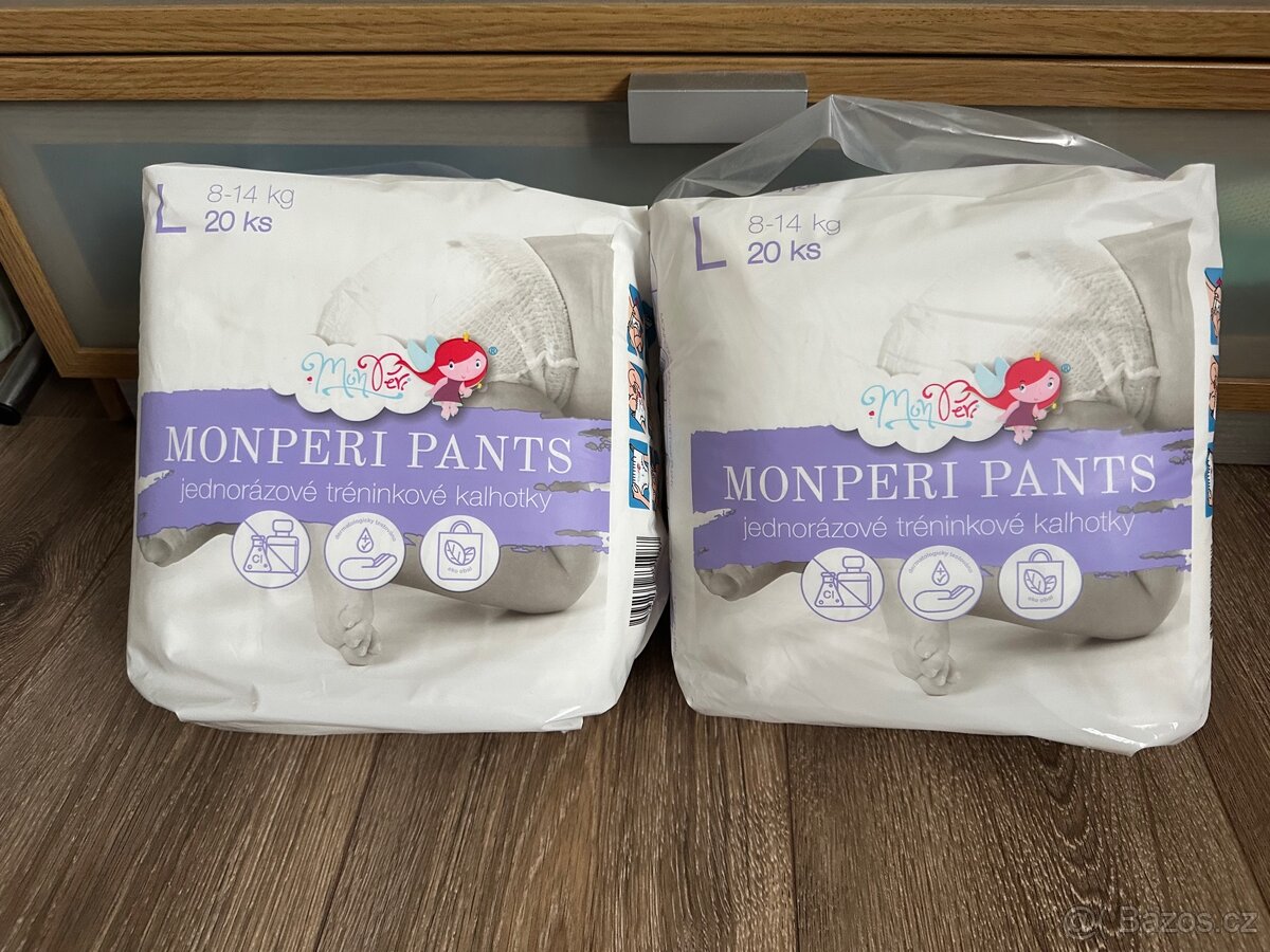 Plenky Babylove 4+ a 5, Dada pants 4, Monperi pants L