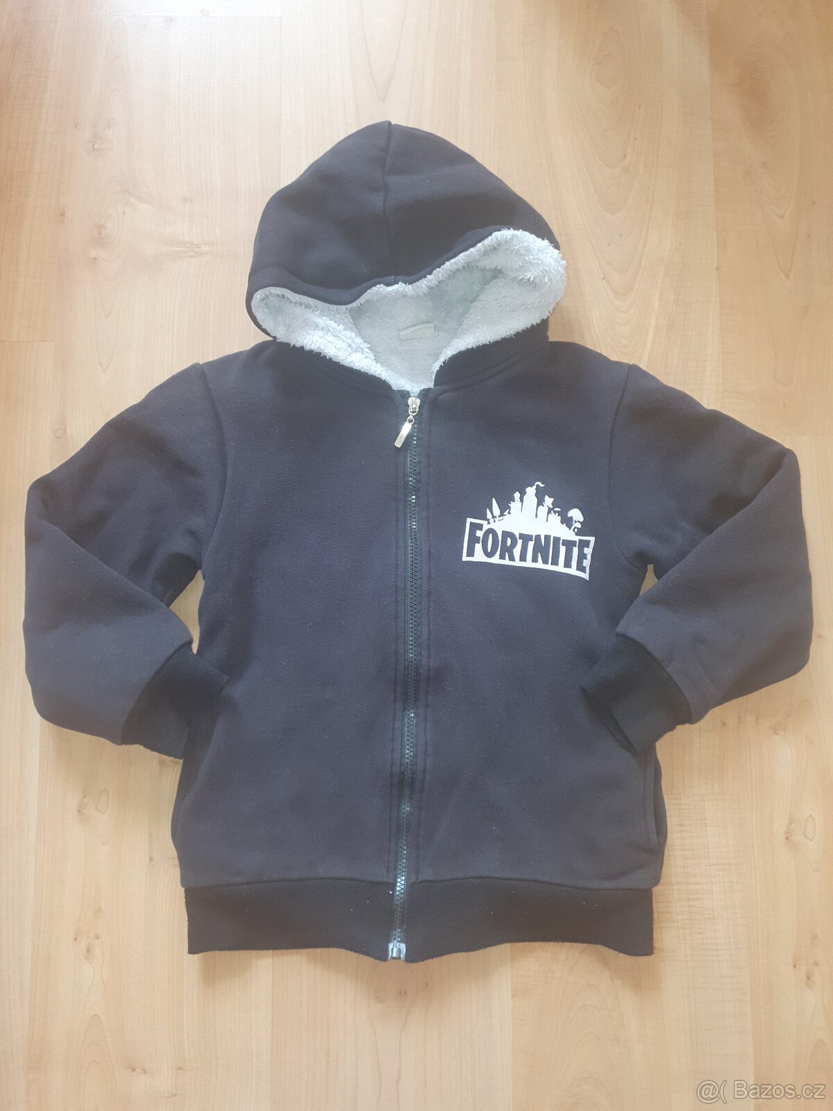 Černá mikina fortnite teplá cca 128/134