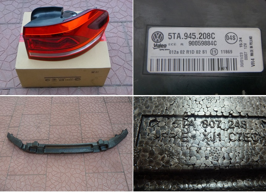 VW Touran výztuha 5TA světlo 5TA945208C
