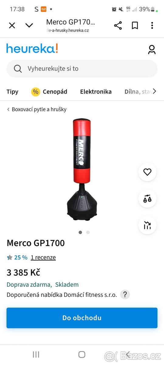 Boxovací pytel volné stojici