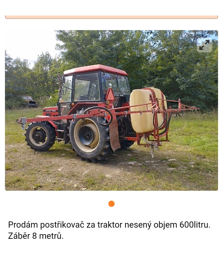 Postřikovač nesený 600L
