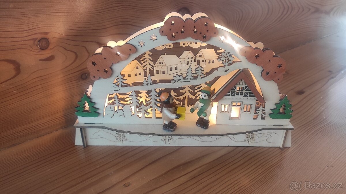 Dřevěná led vánoční dekorace
