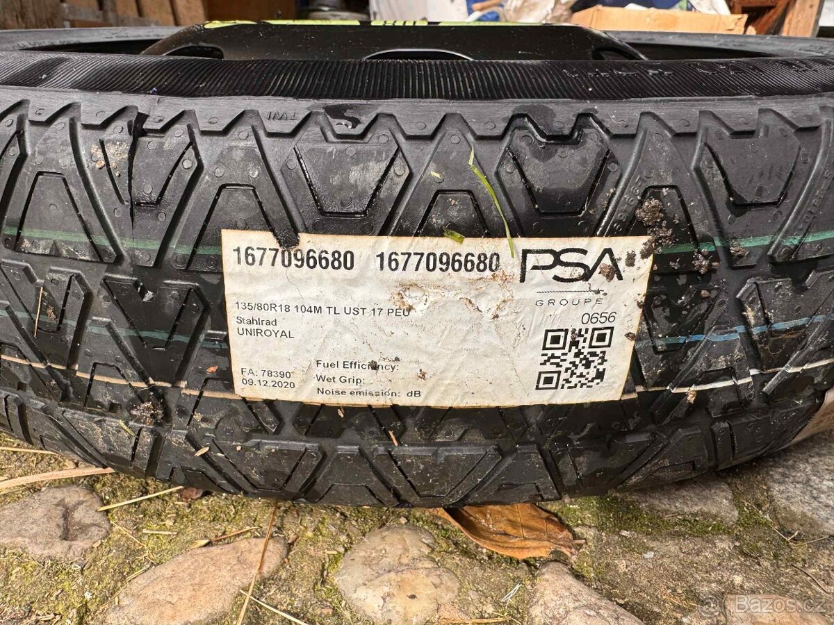 Originální dojezdové kolo Peugeot / Citroën / Opel (5x108)