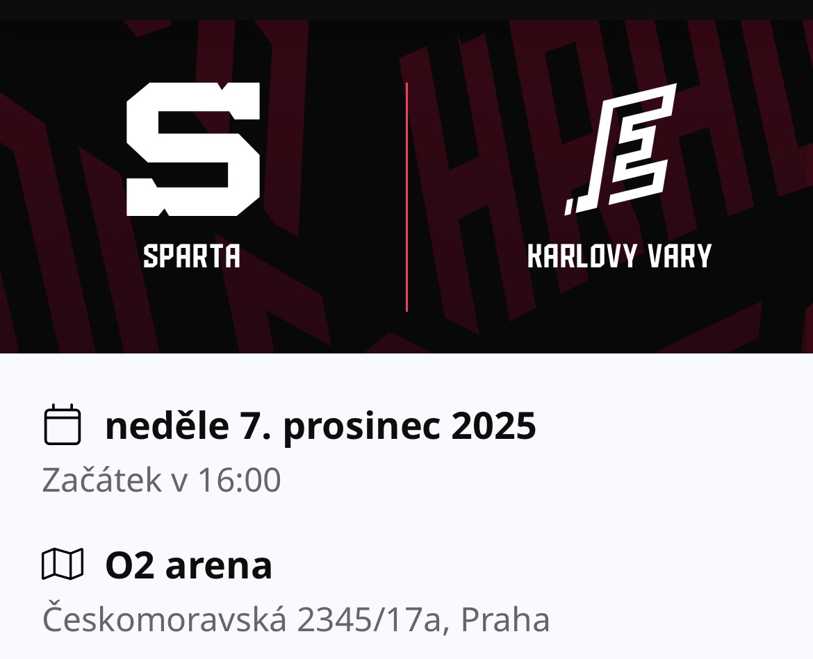 HC Sparta Praha - Karlovy Vary
