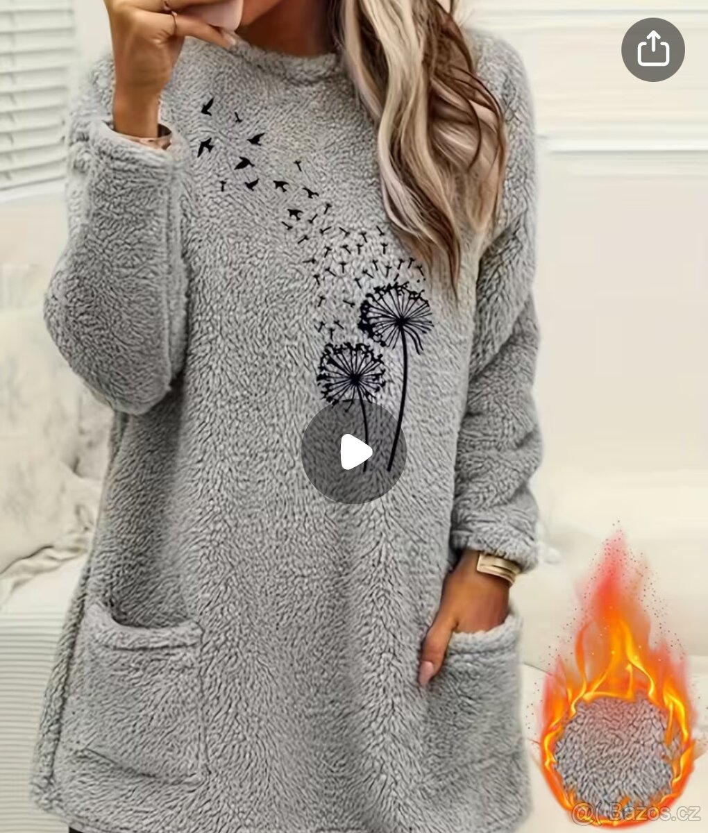 Nová dámská hřejivá fleece mikina 2XL