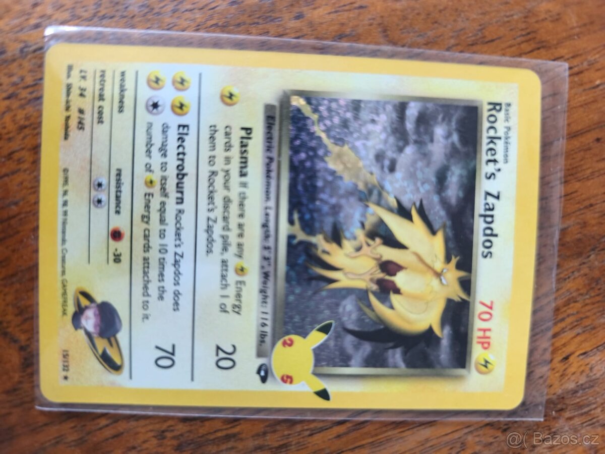 Pokemon karta Rockets Zapdos Celebration