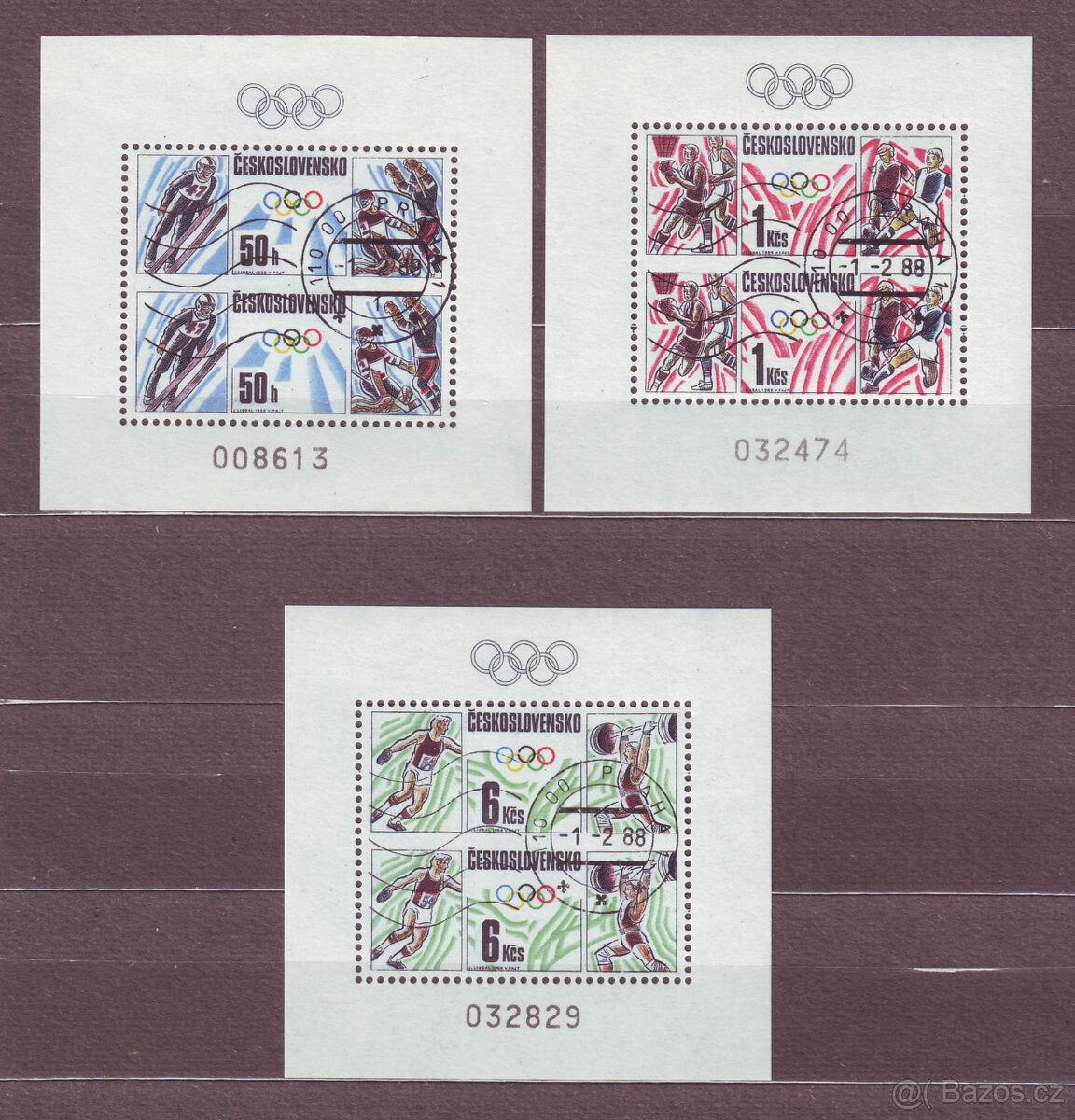 Známky Československo II. - aršíky rok 1988