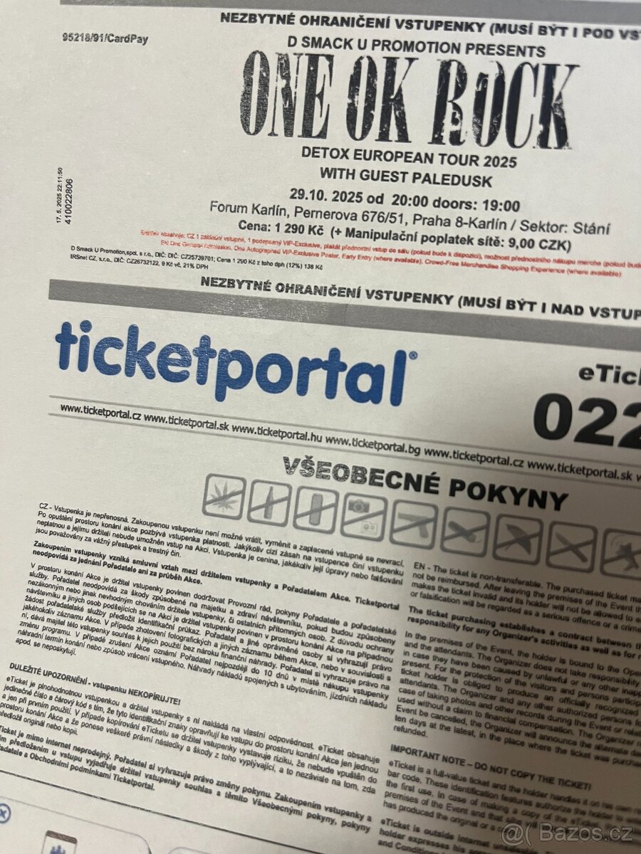 Vstupenky na ONE OK ROCK