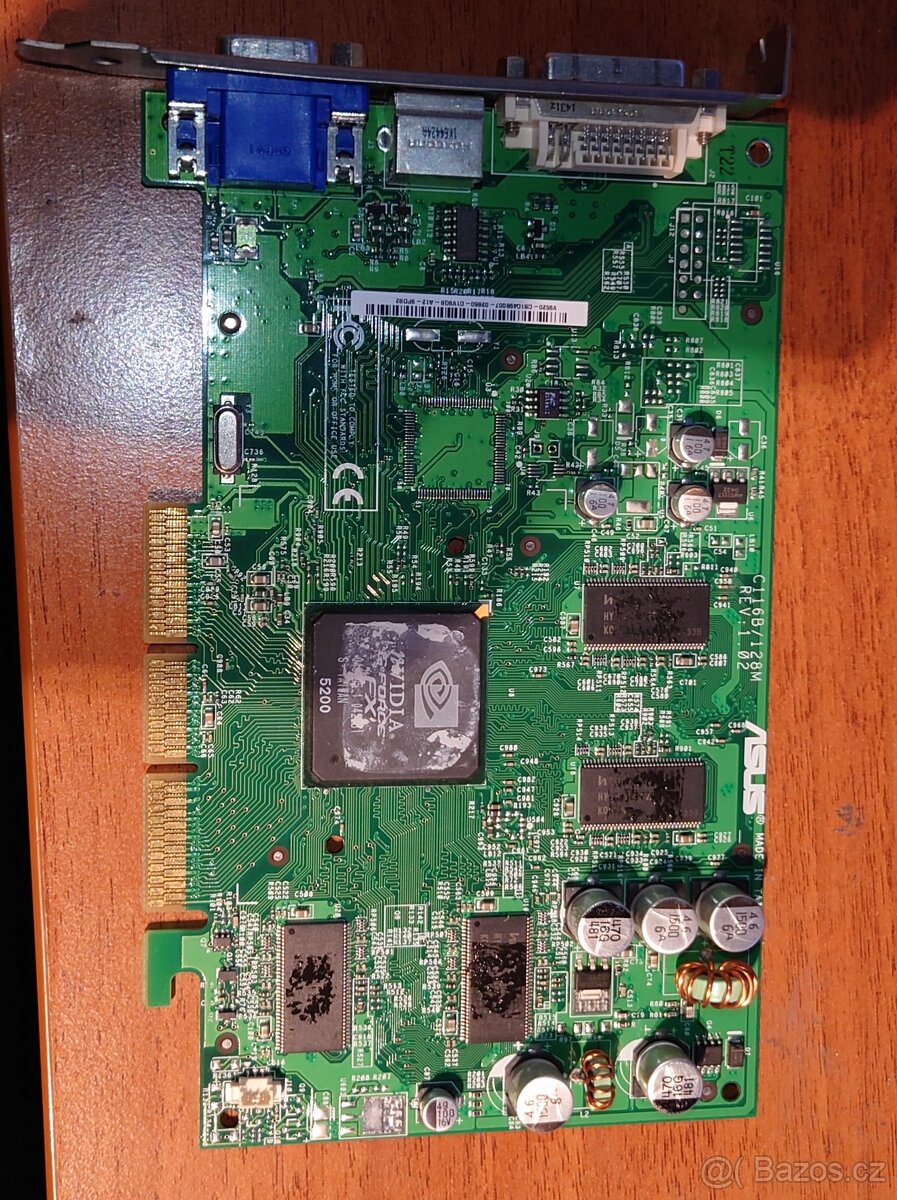 retro  Geforce FX 5200 AGP Asus V9520/TD/P/128M NoCooler