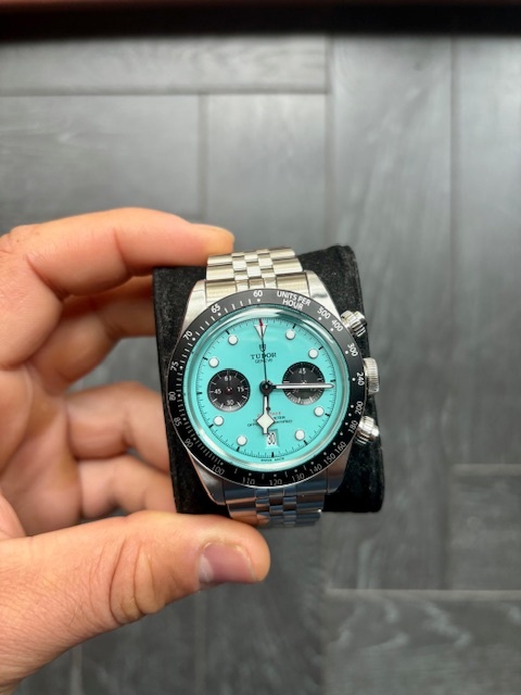 Hodinky Tudor Black Bay Chrono Flamingo Blue