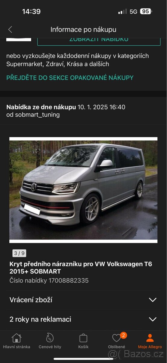 Volkswagen t6 spoiler