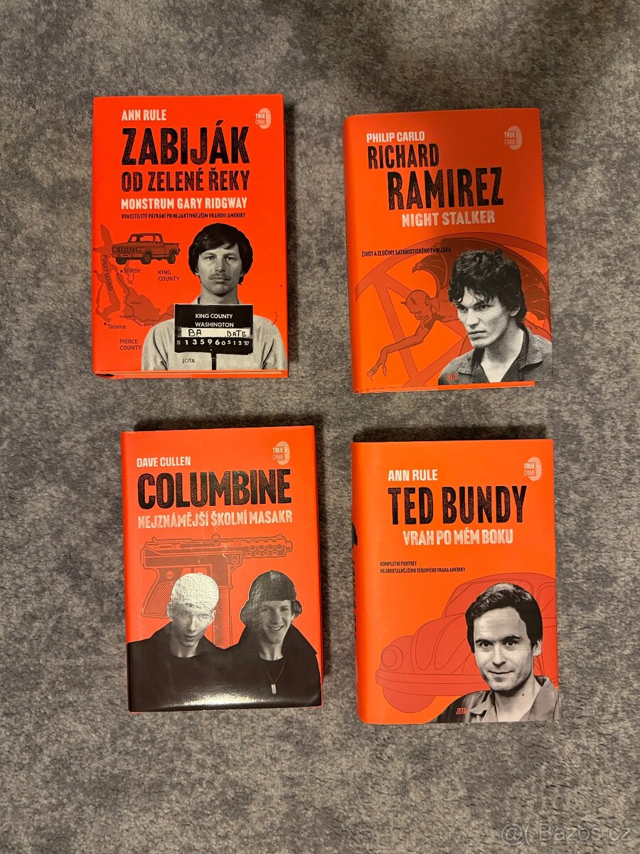 4 knihy z edice True Crime, Ted Bundy,Richard Ramirez, Colum