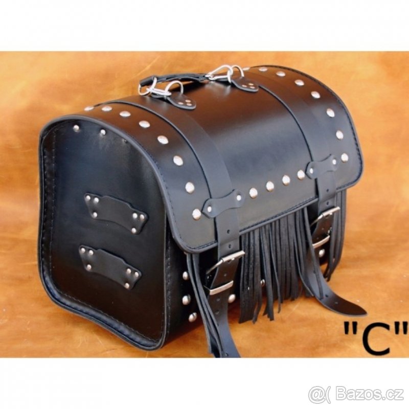 Kožený kufr - válec na chopper 38cm typ 02A,2B,2C