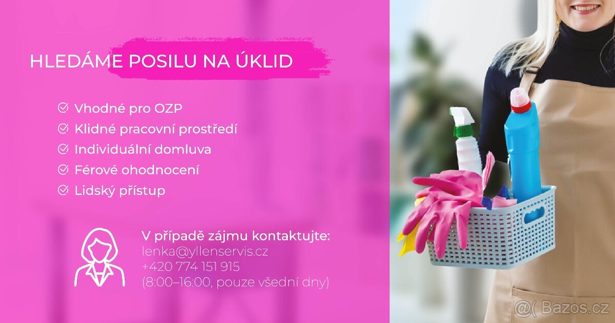 Pracovnice úklidu pouze s OZP