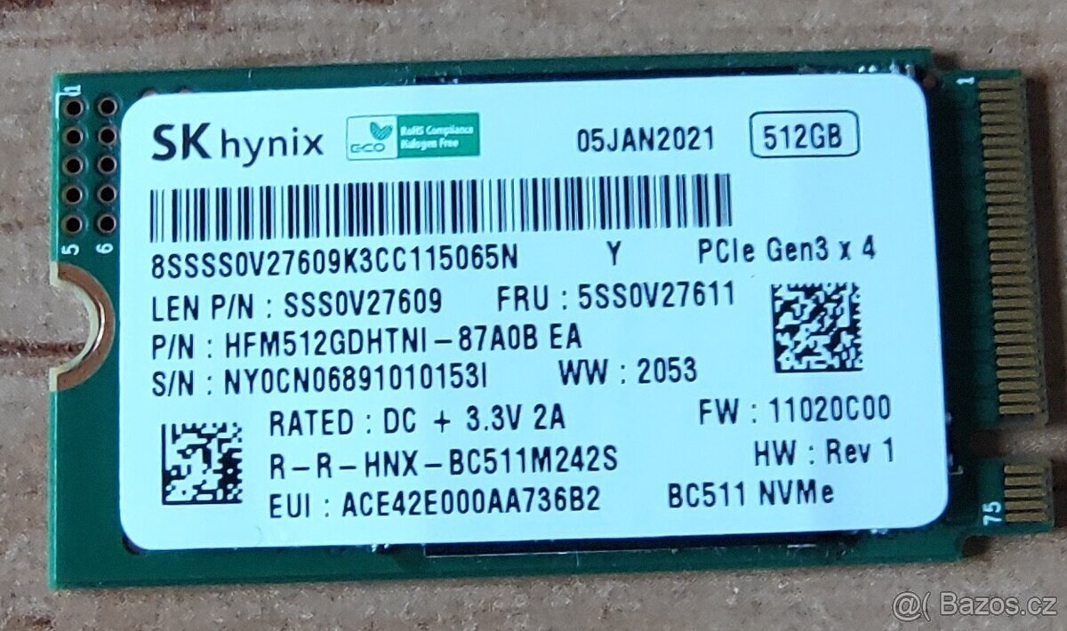 SSD NVMe 512GB SK Hynix
