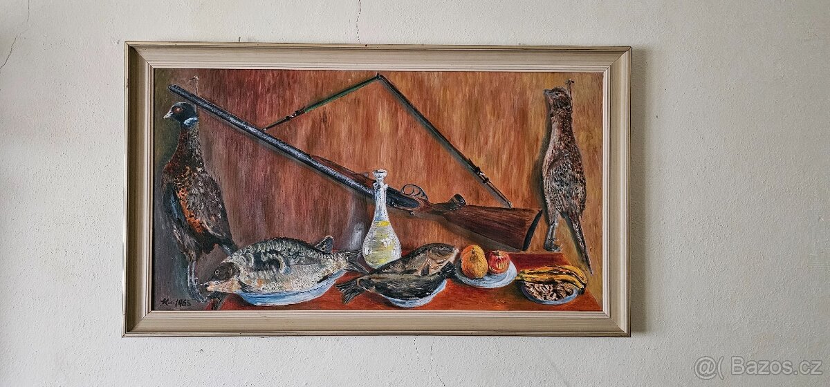 Obraz "Předvánoční zátiší" prosefor J.Kos r. 1965