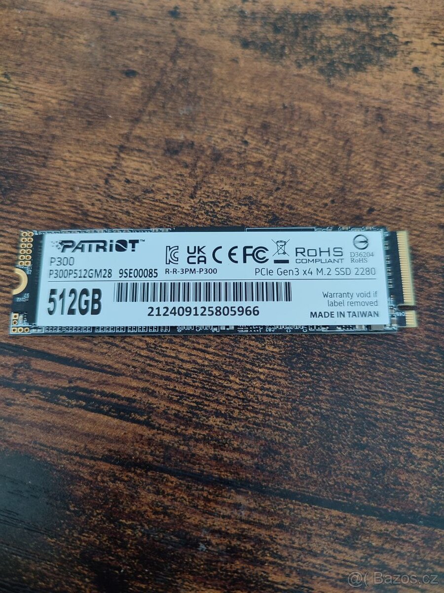 Patriot P300 512GB-19 měsíců záruka