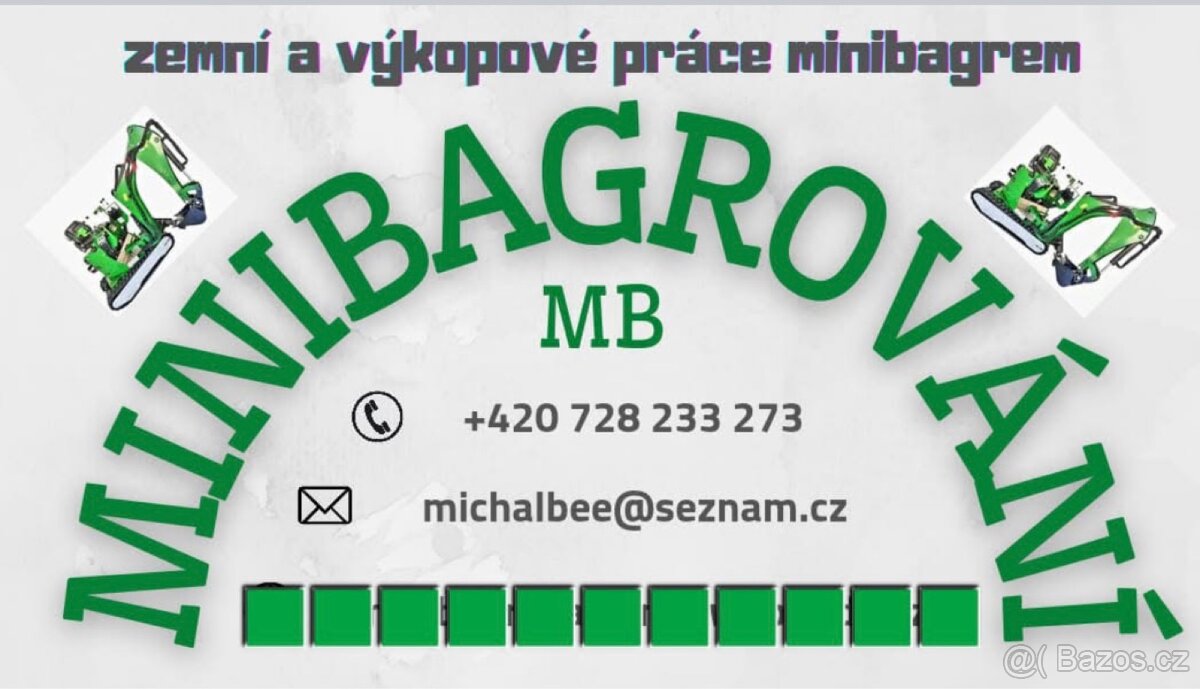Zemní a výkopové práce minibagrem