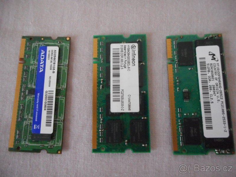 Paměti pro staré notebooky IBM a Dell