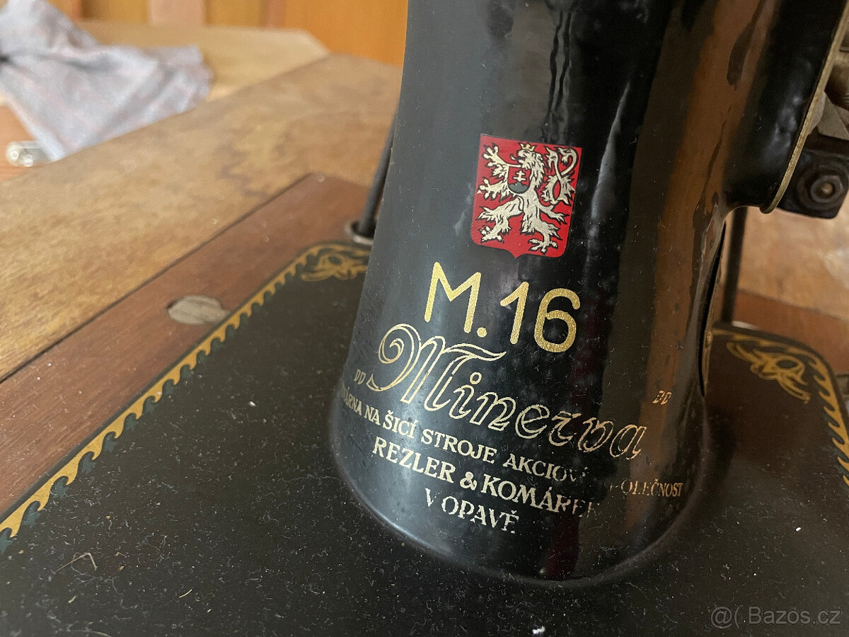 Stroj MINERVA / Rezler & Komárek v Opavě / státní ZNAK