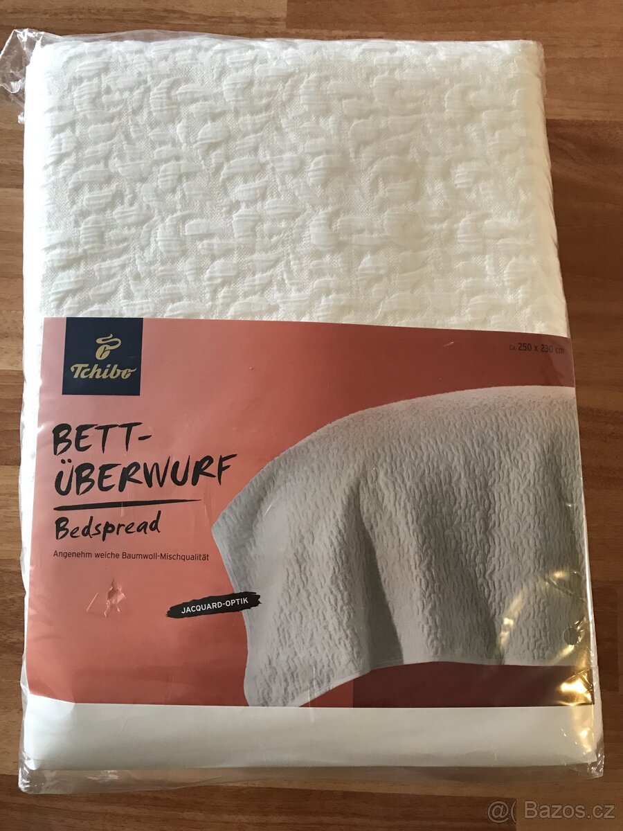 Přehoz na postel 250x230, novy, kvalitní výrobek