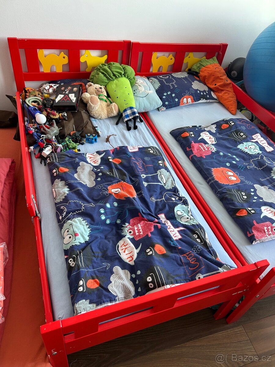 Dvě dětské postele se zábranou IKEA Kritter