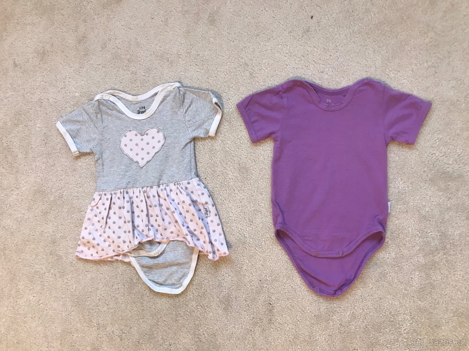 2x body Little agnel s krátkým rukávem, vel 74