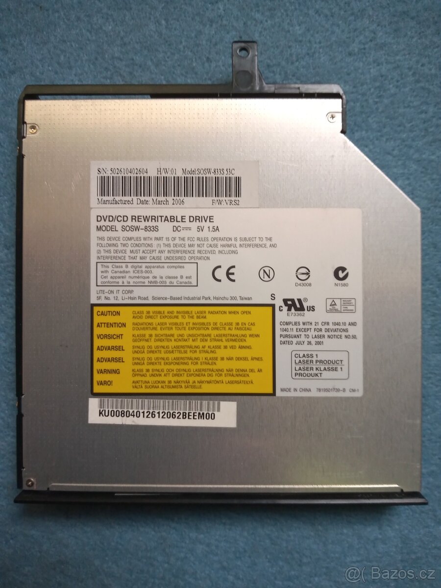 DVD/CD mechanika pro notebook model SOSW-833S 53C