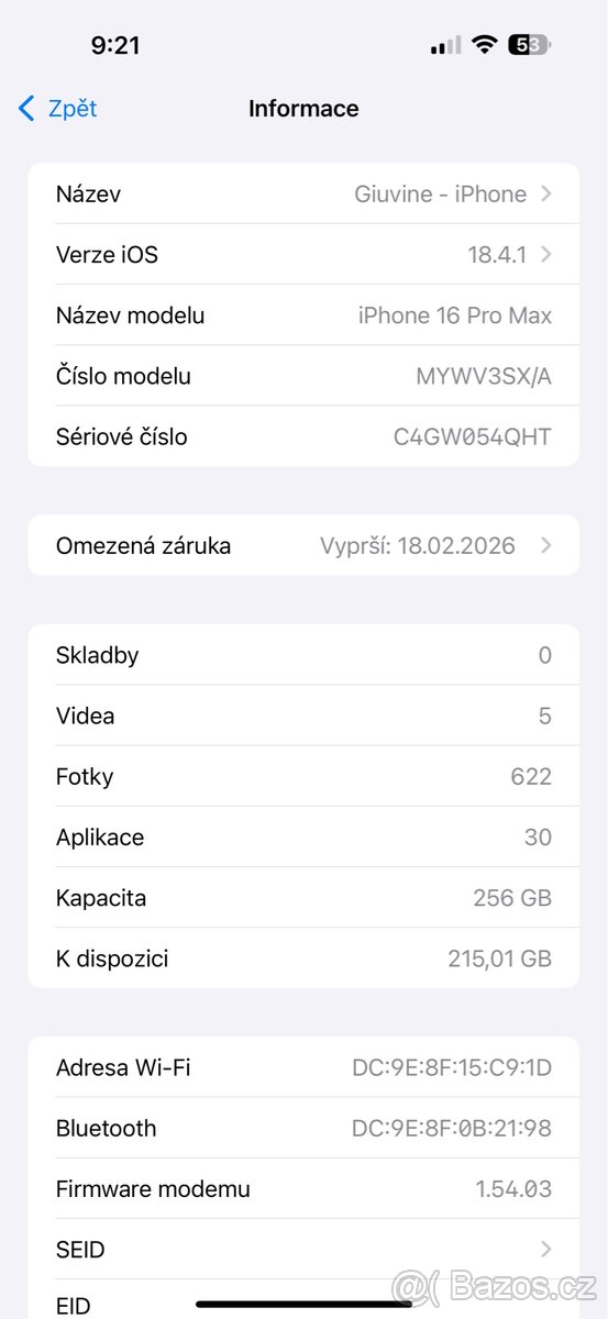 iPhone 16 pro max 256gb black Top Stav