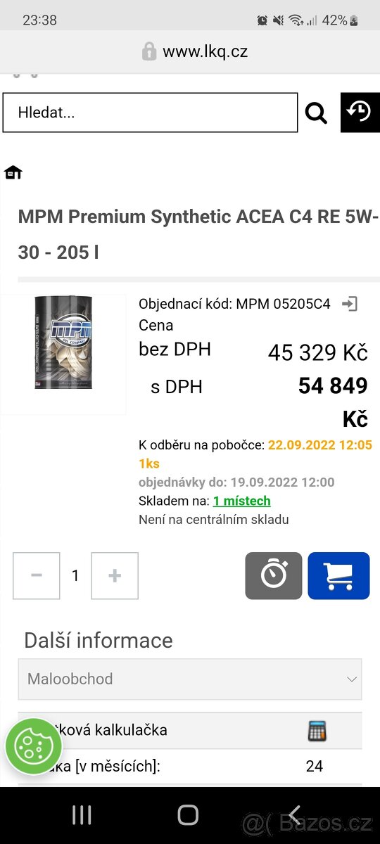 Olej 5w30 MPM