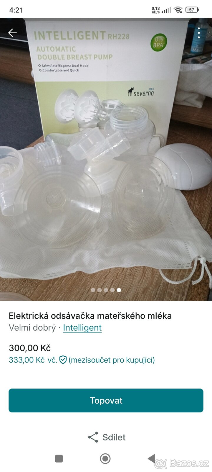 Odsávačka mateřského mléka