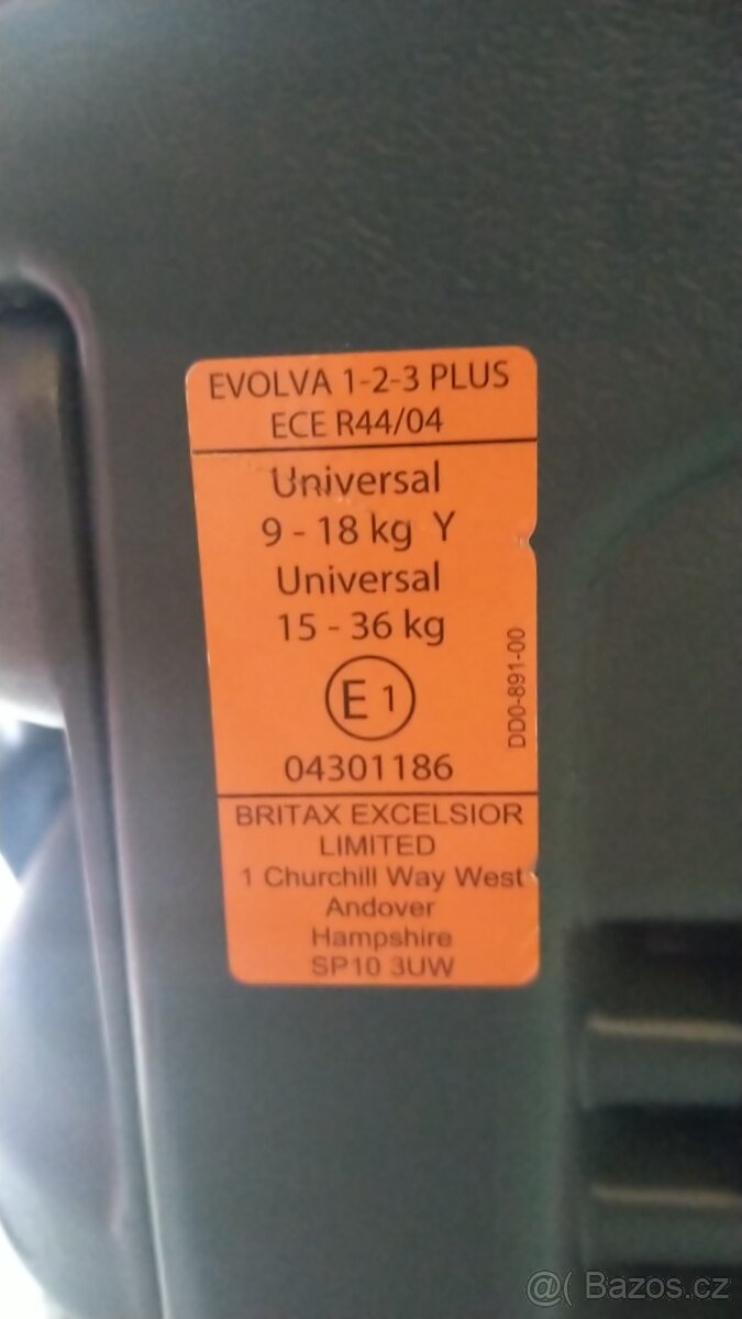 Britax Römer Evolva 1-2-3 plus pro děti 9-36kg