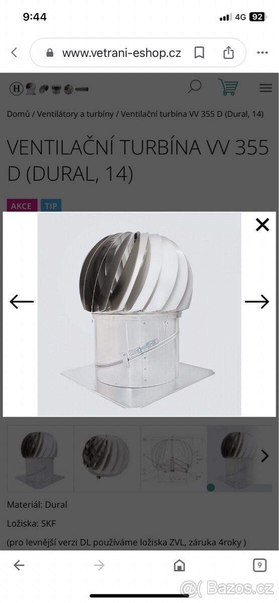 Větrací ventilátor vv355D