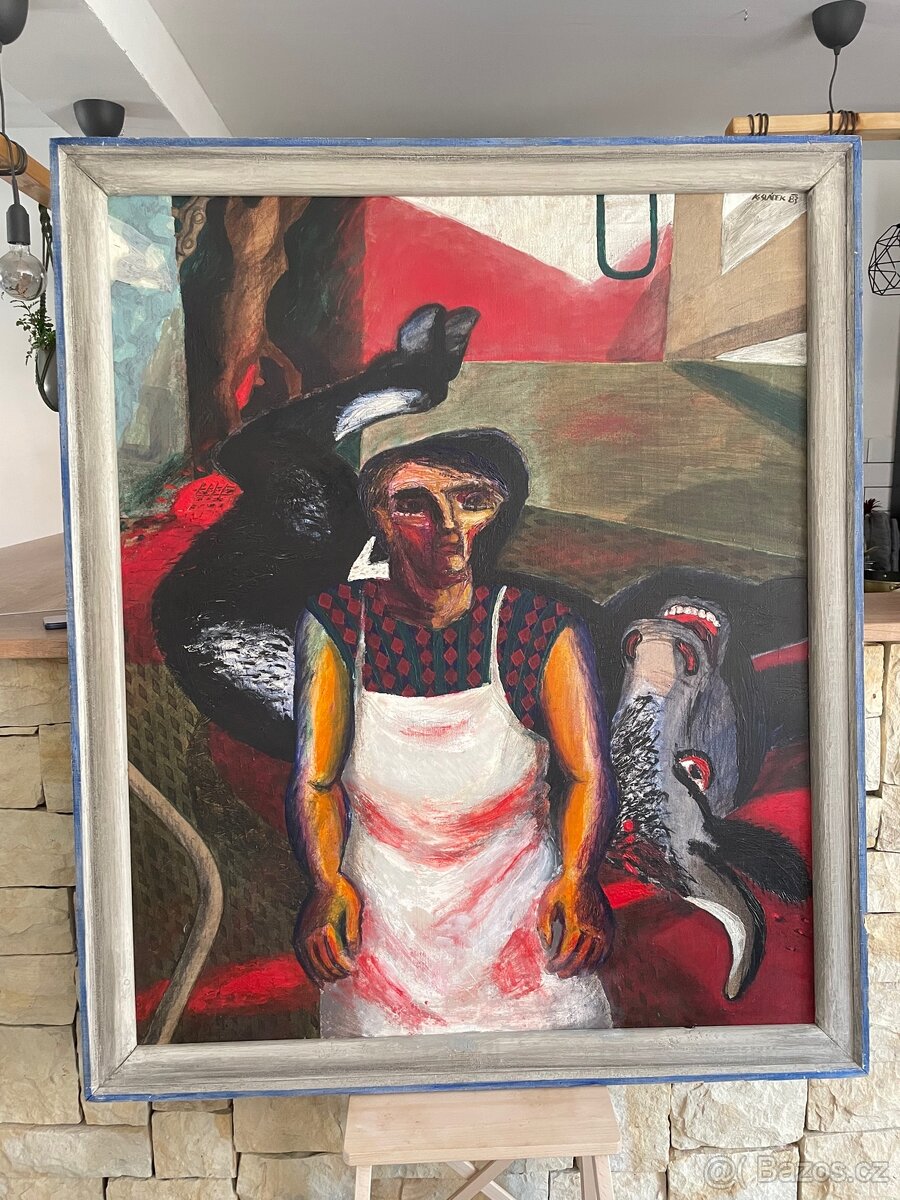 Obraz Řezník- akademický malíř Karel Sládek