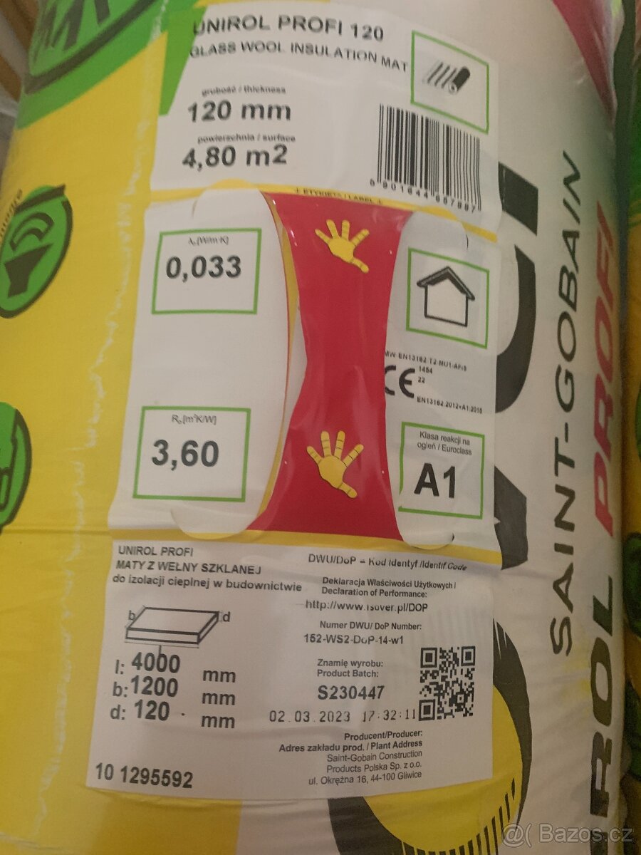 Minerální vata Isover Unirol Profi 120