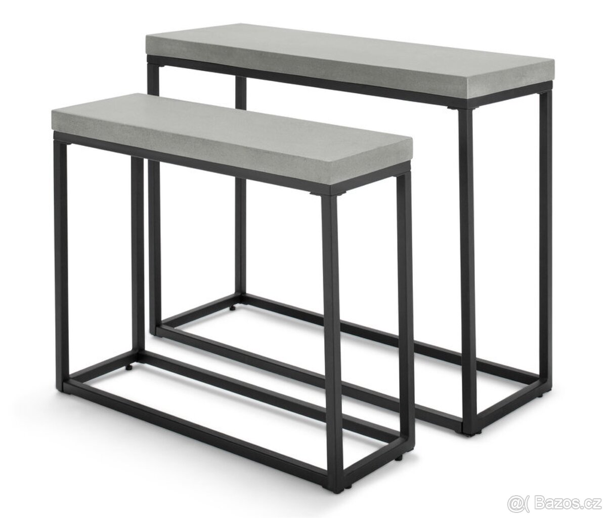 Tchibo set 2 kovovych stolku v betonovem stylu