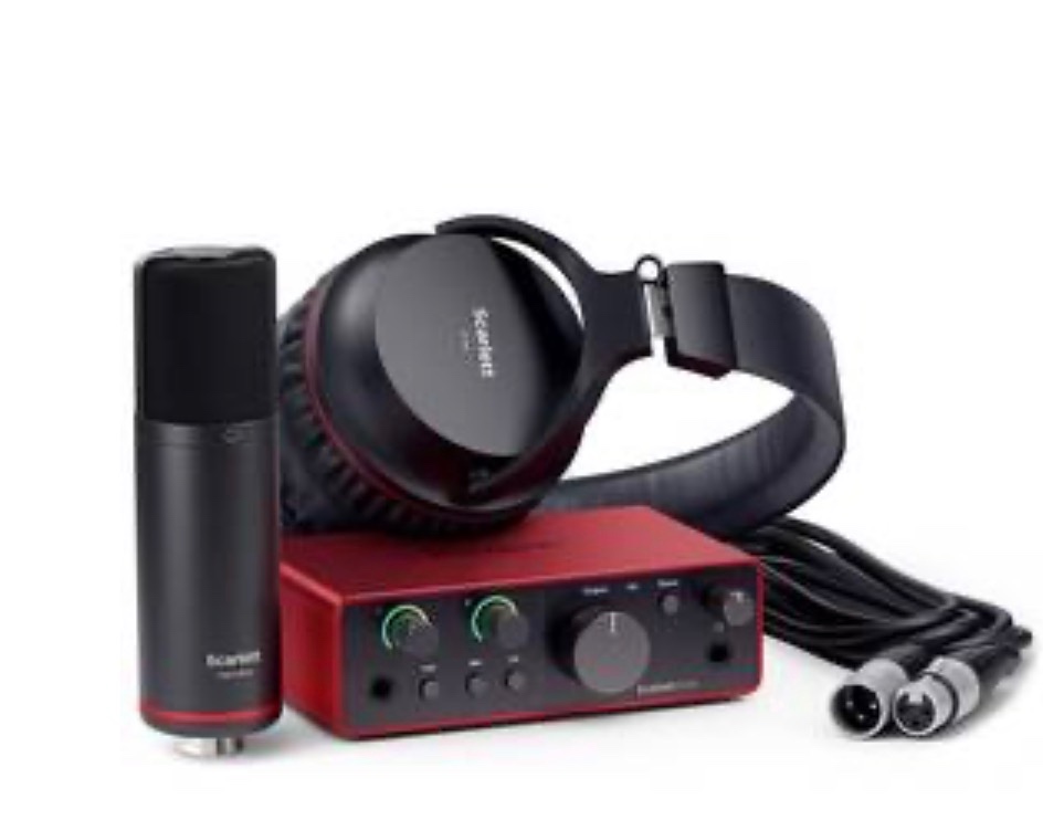 Domácí studio: Focusrite Scarlett 4 + příslušenství.