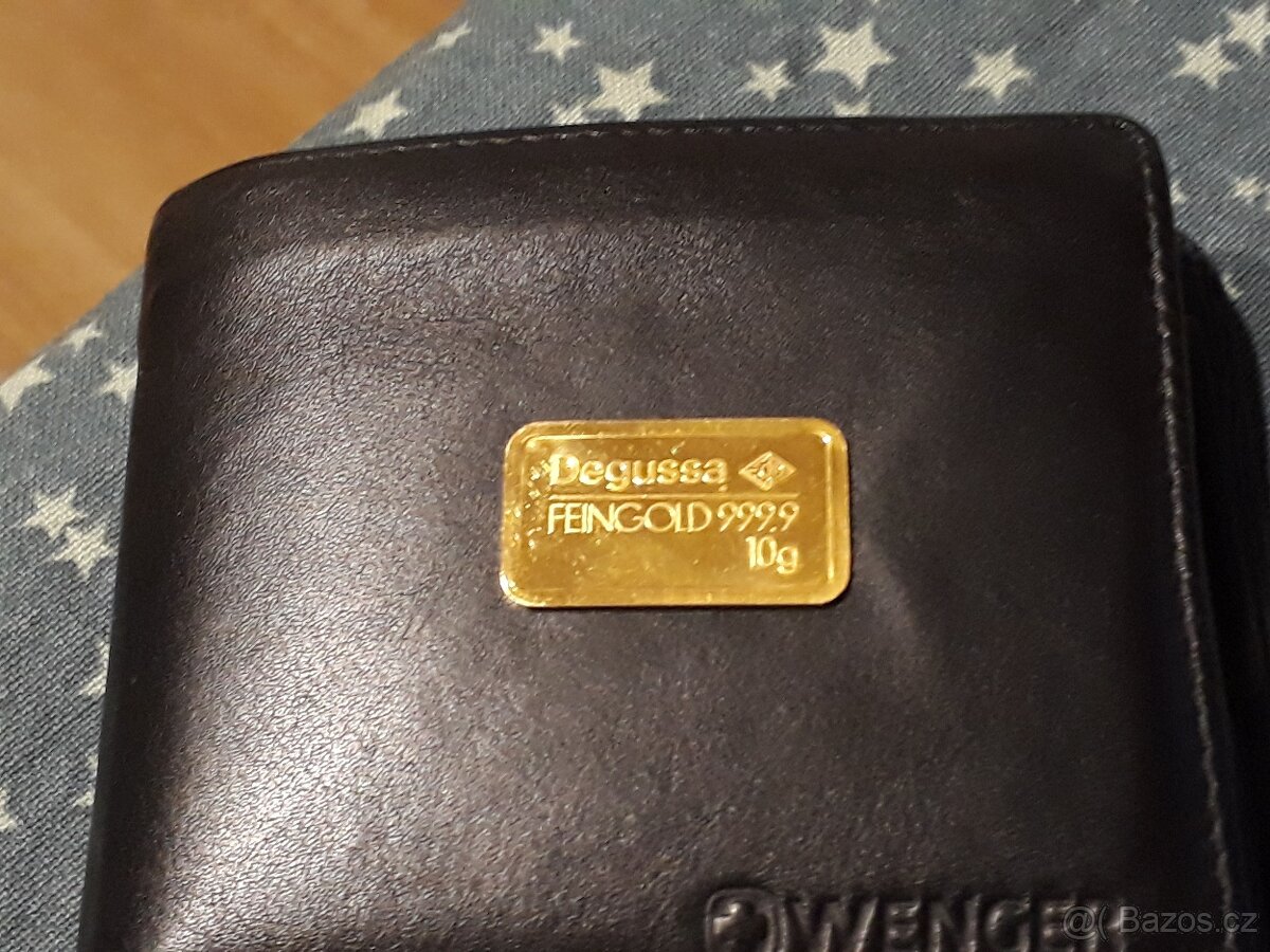 Zlatý slitek 10 g - Degussa Finegold, investiční zlato
